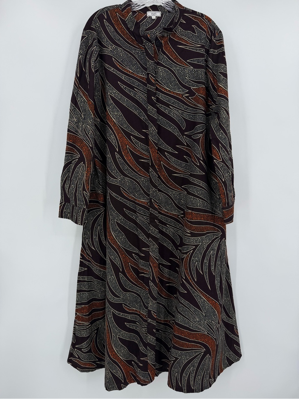 Zuri Glam Midi Shirt Dress Cotton Black Size L
